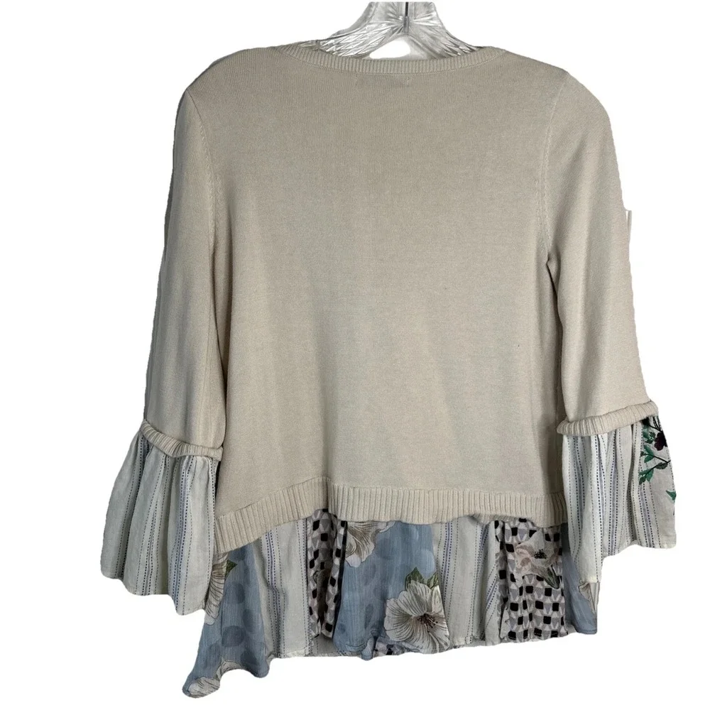 John Mark Pullover Sweater‎ Top w/ Fringe Accent  3/4